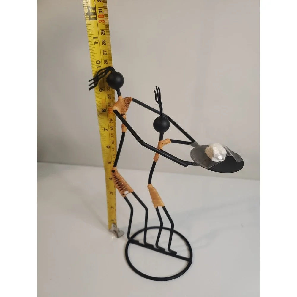 Nordic Metal 2 people Candlestick Character Sculpture Candle Holder Figurine